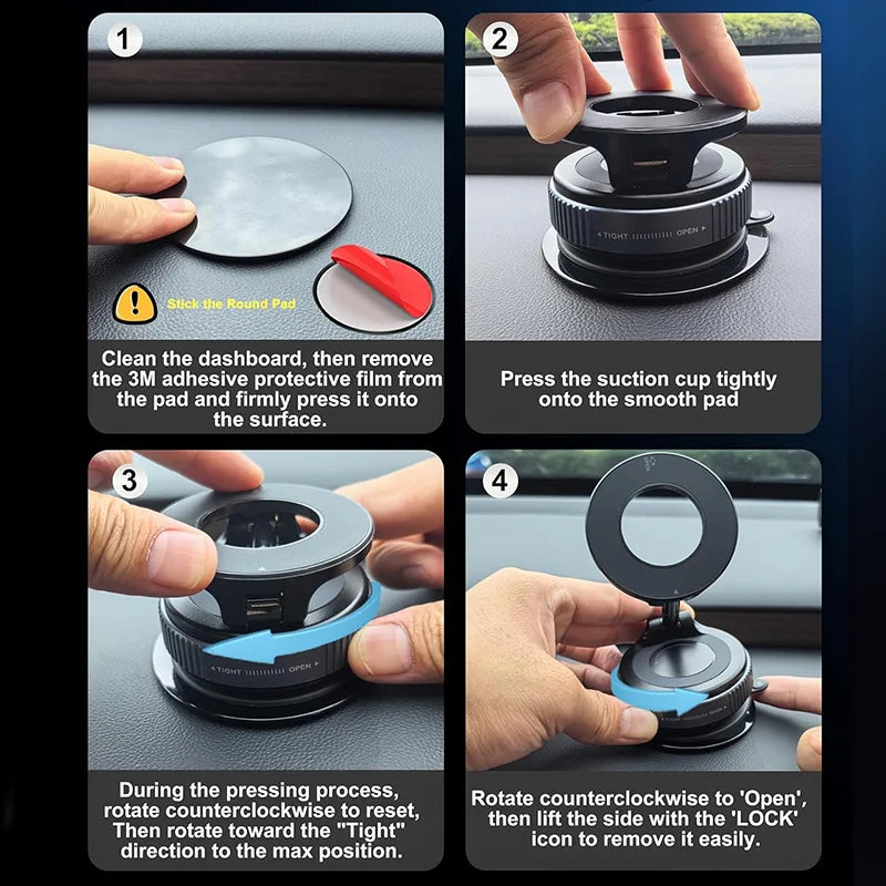 360° Magnetic Suction Phone Mount – Universal Fit