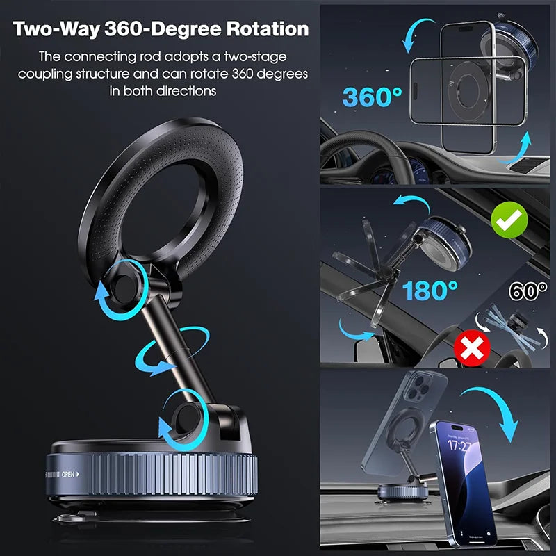 360° Magnetic Suction Phone Mount – Universal Fit