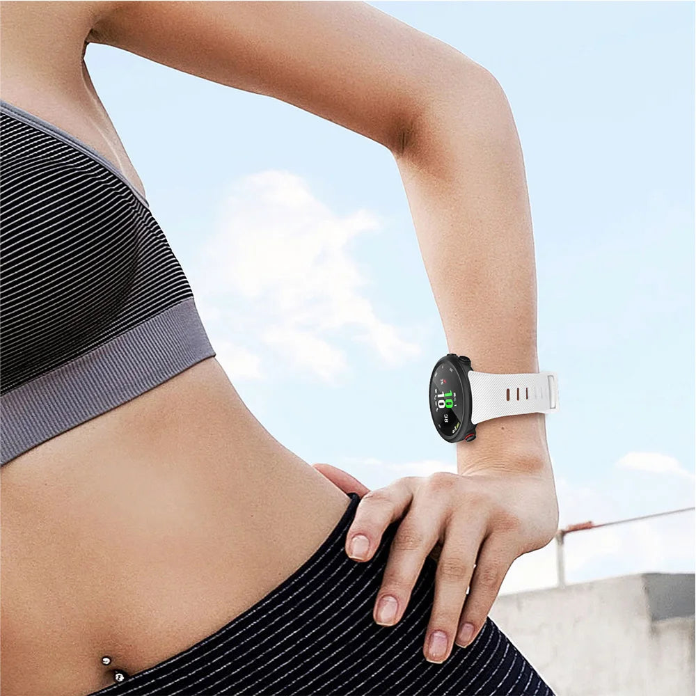 Sports Soft Silicone Case Cover Replacement Watch Band Wrist Strap For Garmin Forerunner 45 45S Smart Watch Wearable Accessories