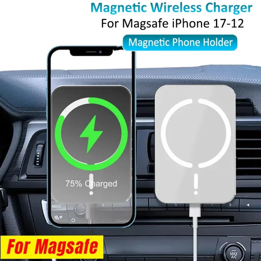 VIKEFON Car 100W Quick Wireless Charger Air Out Magnetic Phone Holder Stand For Magsafe iPhone 17-12 Pro Max Air Vent Charging