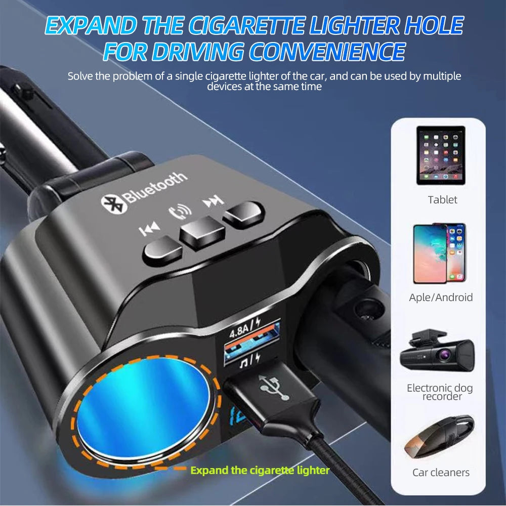 USB Car Cigarette Lighter Digital Display PD+QC3.0 Car Charger Super Fast Charge Power Adapter Car Styling 12V/24V