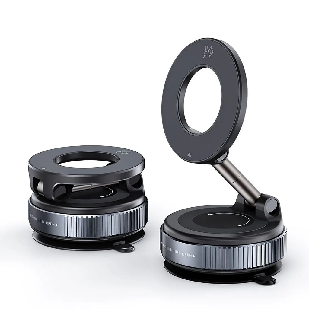 Universal Strong Magnetic Car Phone Holder, Foldable Design, 360 ° Adjustable Vacuum Mount for Car Desk and Bathroom