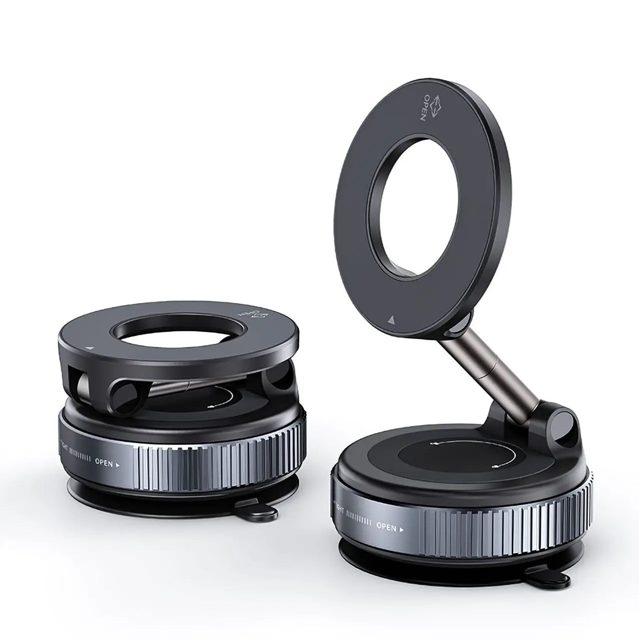 Universal Strong Magnetic Car Phone Holder, Foldable Design, 360 ° Adjustable Vacuum Mount for Car Desk and Bathroom