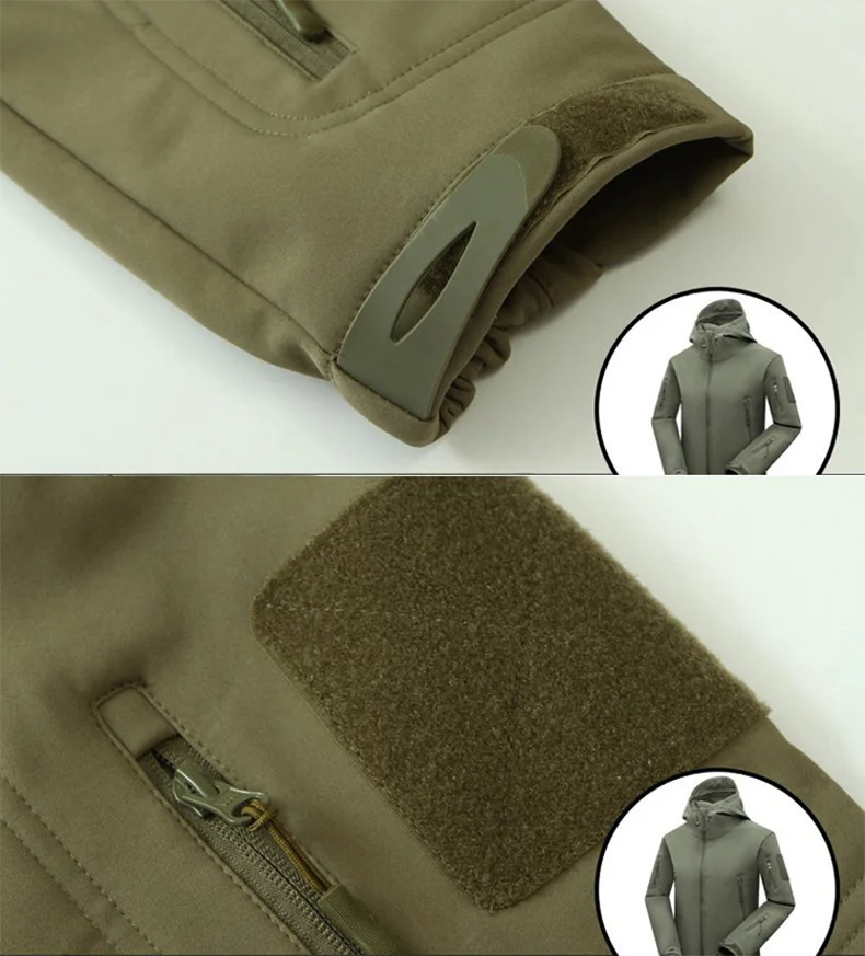 Fleece Softshell Tactical Jacket Men Winter Jacket Waterproof Mens Windbreaker Hiking Jacket Men Tactical Suit Tracksuit Autumn