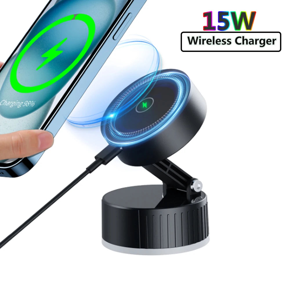 15W Magnetic Wireless Car Charger & Phone Holder
