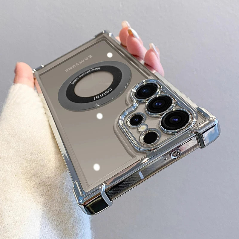 Magnetic Wireless Charging Case for Samsung Galaxy (S22–S26)