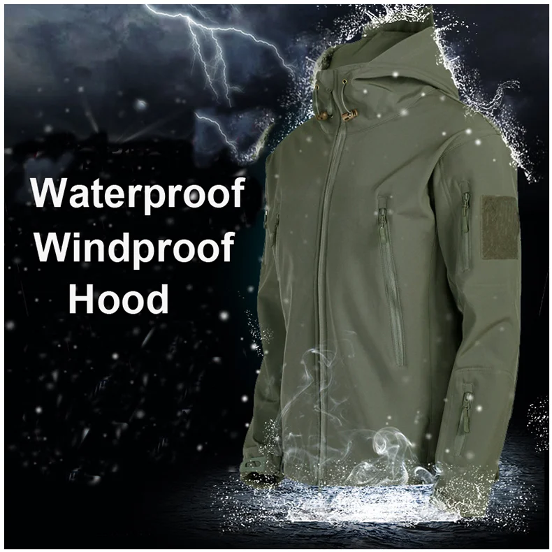 Fleece Softshell Tactical Jacket Men Winter Jacket Waterproof Mens Windbreaker Hiking Jacket Men Tactical Suit Tracksuit Autumn