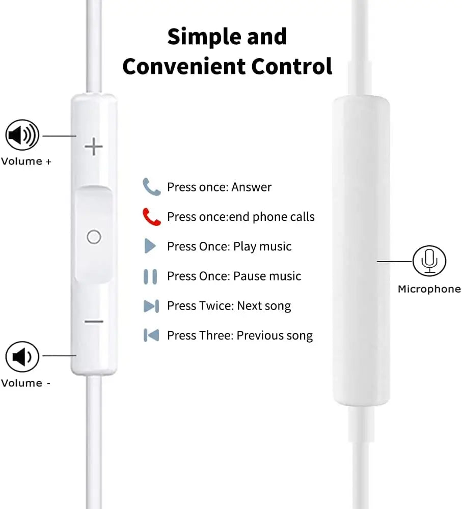 Wired Earbuds for iPhone & iPad (Lightning / USB-C / 3.5mm)
