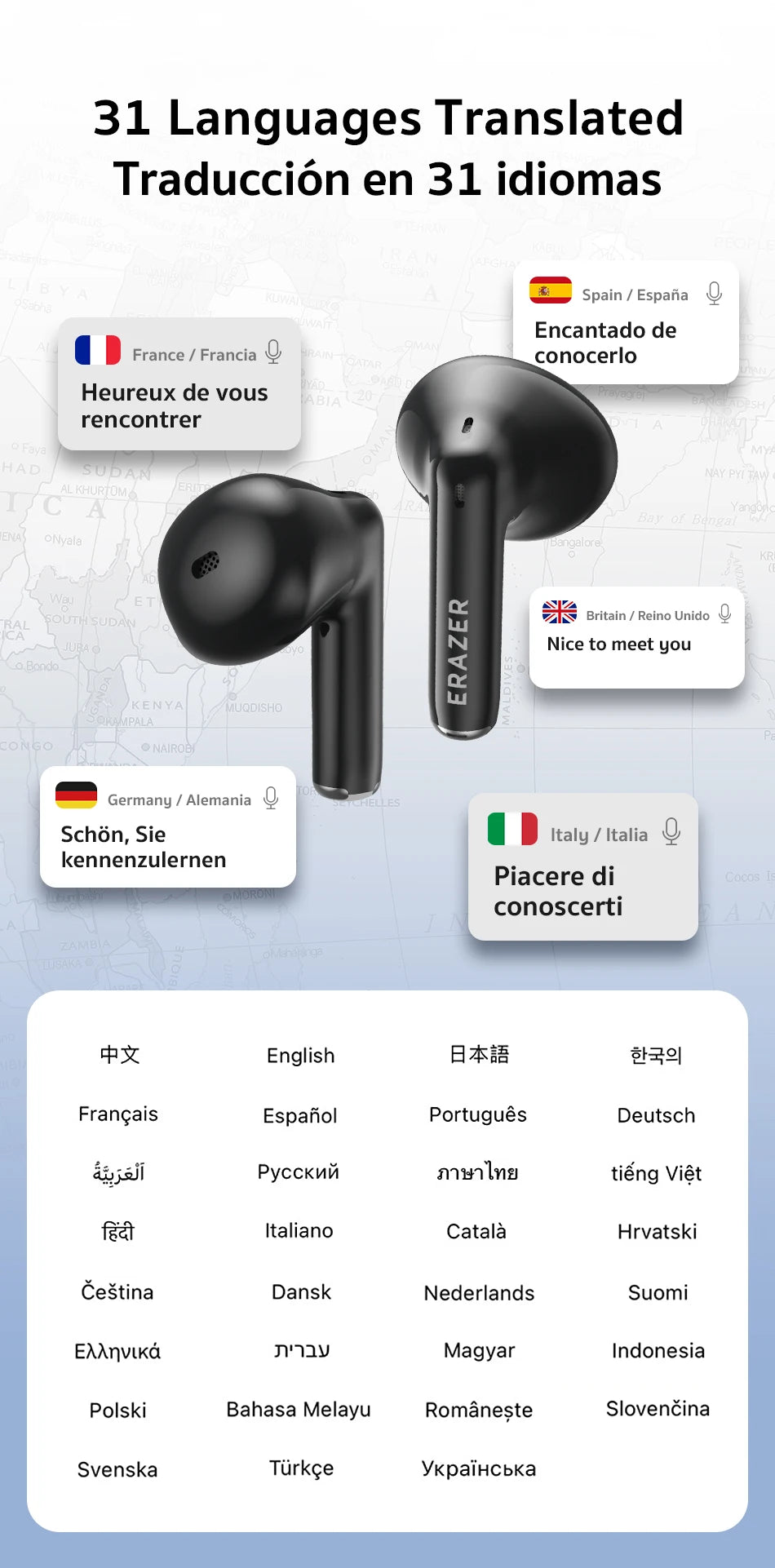 AI Real-Time Translation Wireless Earbuds XT92PRO
