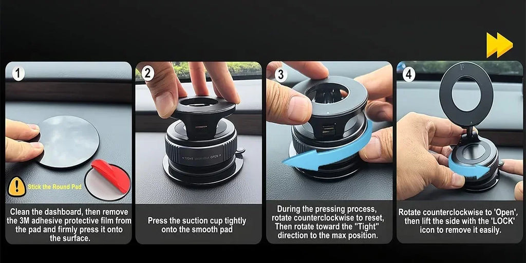 Magnetic Car mobile Phone Holder Hollow out design 360° Rotatable  Zinc Alloy and ABS material