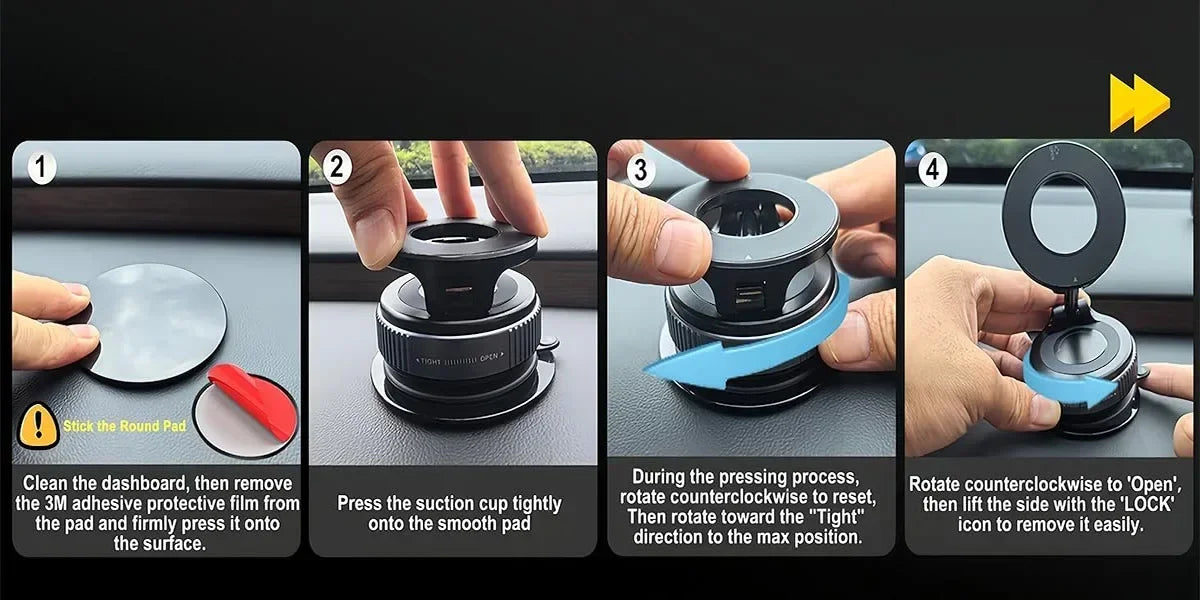 Magnetic Car mobile Phone Holder Hollow out design 360° Rotatable  Zinc Alloy and ABS material