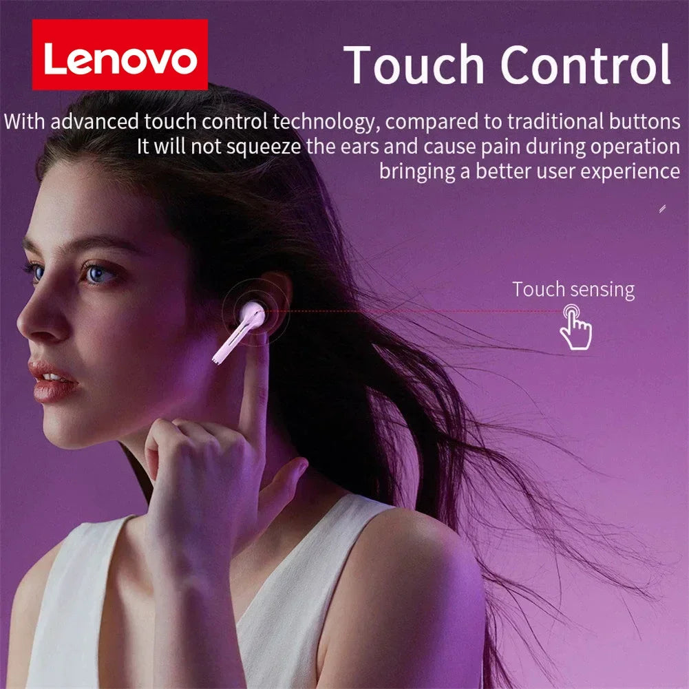 Lenovo J18 Wireless Earphone HiFI In-Ear Stereo With Microphone Waterproof Bluetooth Touch Noise-cancelling Various Headphones
