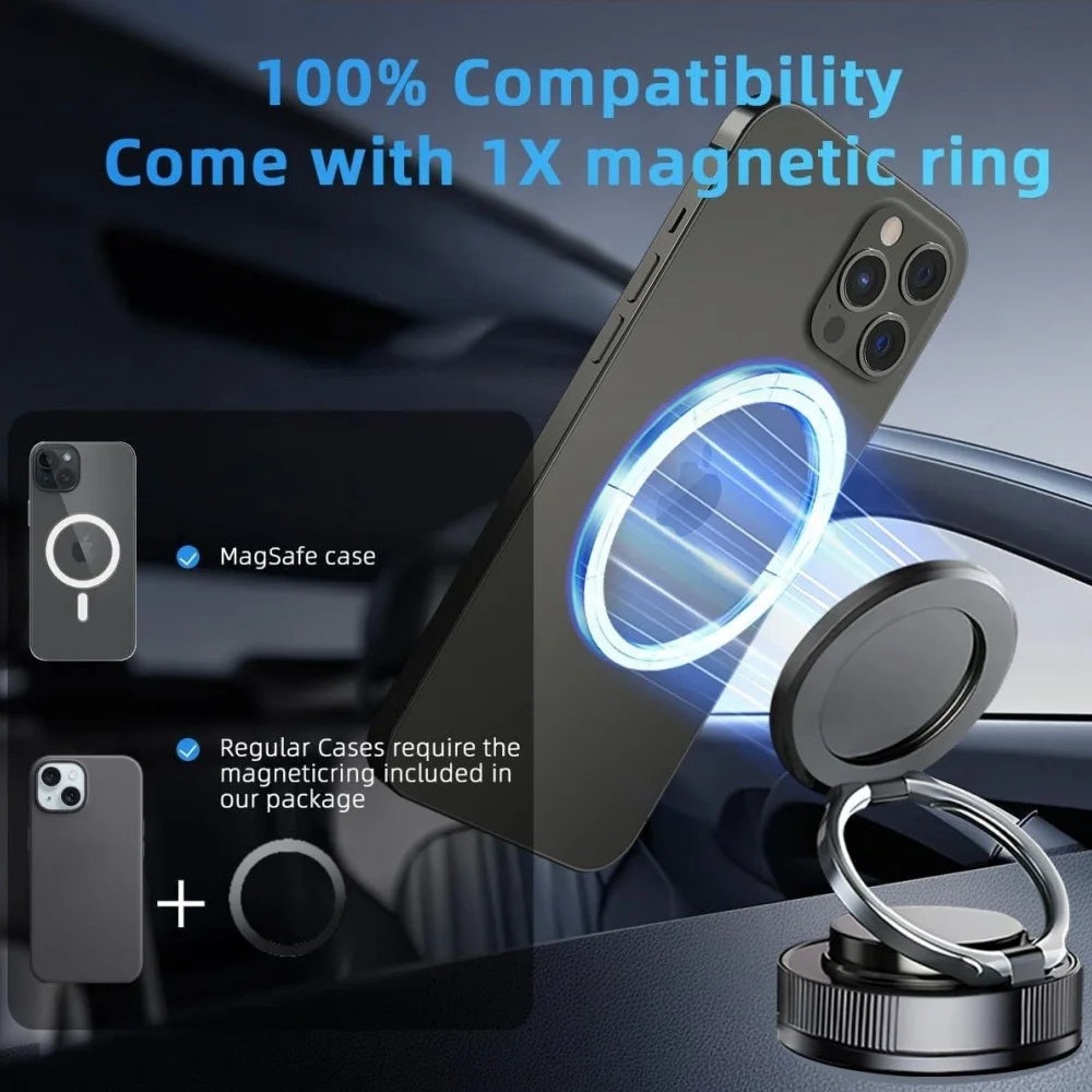 Car Phone Magnetic Stand Mechanical Vacuum Suction Cup Rotate 360 °