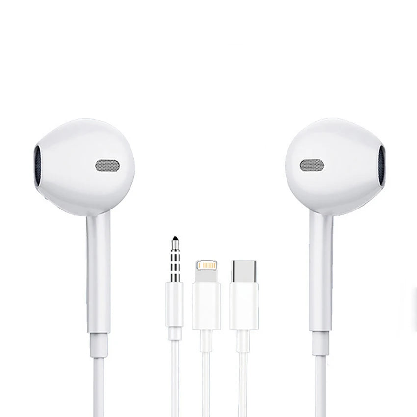 Wired Earbuds for iPhone & iPad (Lightning / USB-C / 3.5mm)