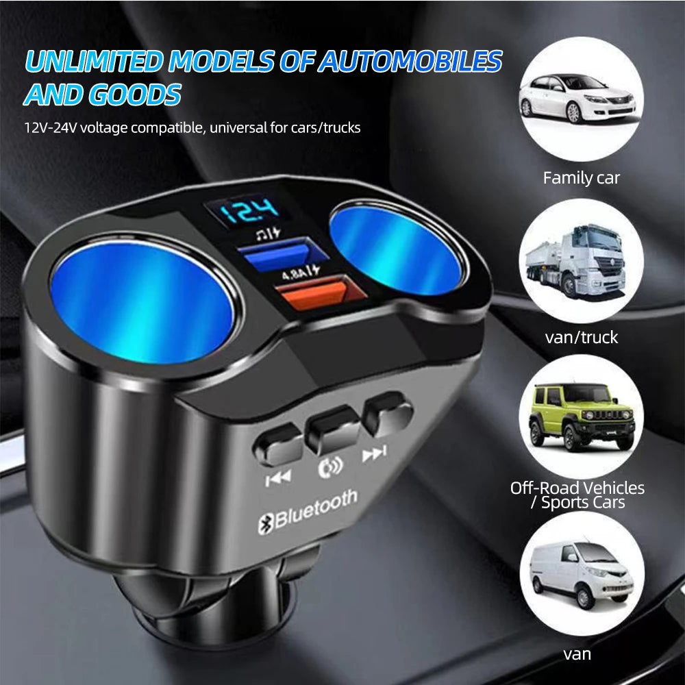 USB Car Cigarette Lighter Digital Display PD+QC3.0 Car Charger Super Fast Charge Power Adapter Car Styling 12V/24V