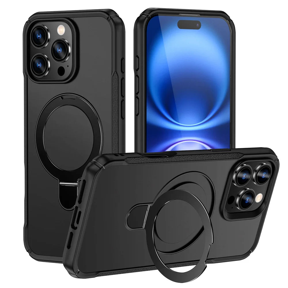 Magnetic MagSafe Case with Foldable Stand for All iPhone