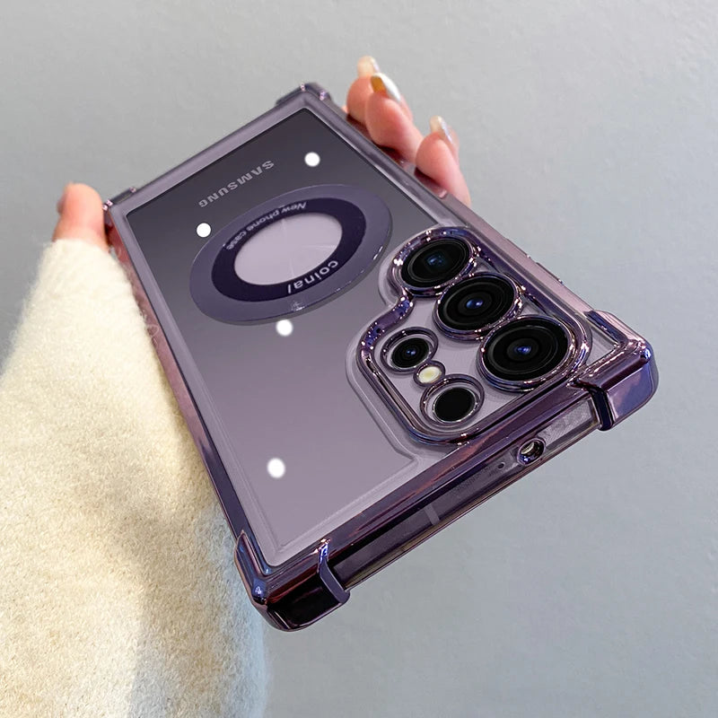 Magnetic Wireless Charging Case for Samsung Galaxy (S22–S26)