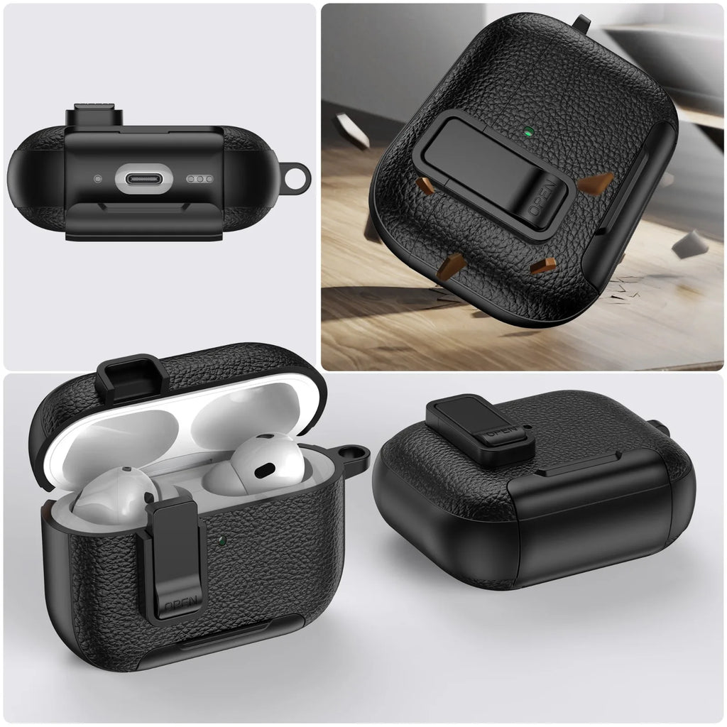 Phone Holder cortex Case For AirPods 1 2 3 4 Pro Case With Hook