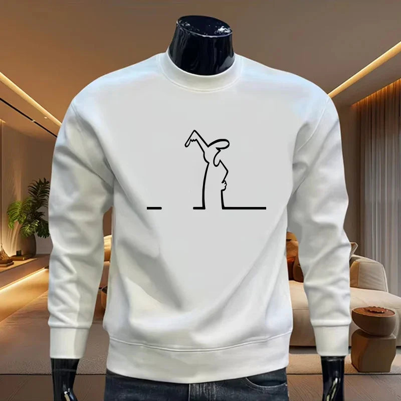 Mens Sweatshirts Printing Casual O-Neck Fashion Tops Outdoors Hot Sales Man Sports Jogging Clothing 2026 Spring Street Pullover