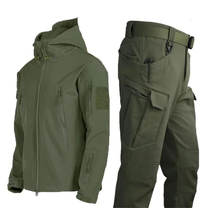 Fleece Softshell Tactical Jacket Men Winter Jacket Waterproof Mens Windbreaker Hiking Jacket Men Tactical Suit Tracksuit Autumn
