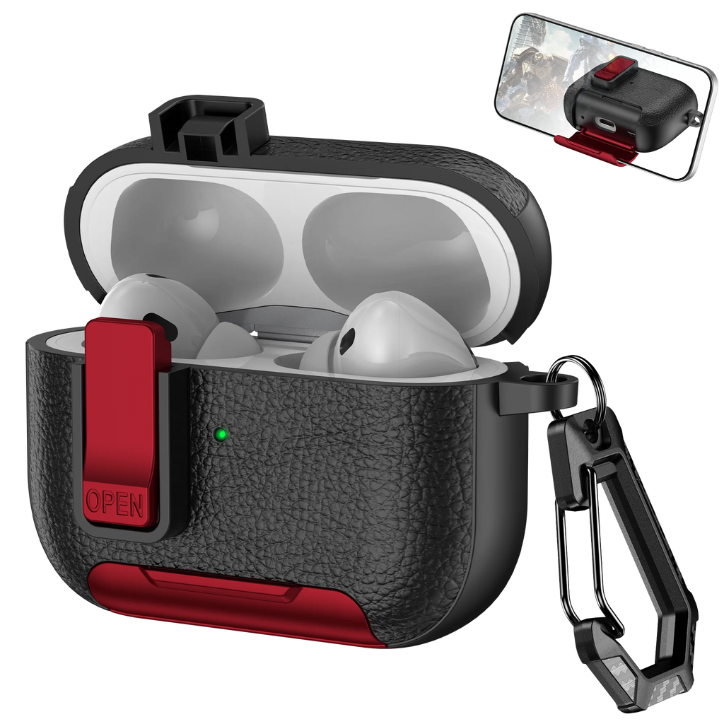 Phone Holder cortex Case For AirPods 1 2 3 4 Pro Case With Hook