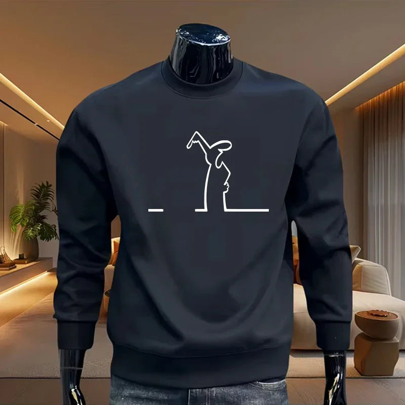Mens Sweatshirts Printing Casual O-Neck Fashion Tops Outdoors Hot Sales Man Sports Jogging Clothing 2026 Spring Street Pullover