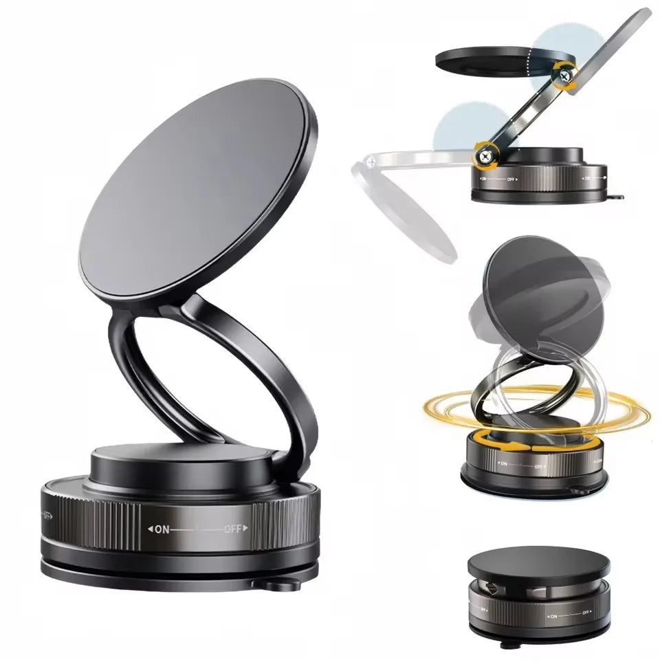 Car Phone Magnetic Stand Mechanical Vacuum Suction Cup Rotate 360 °