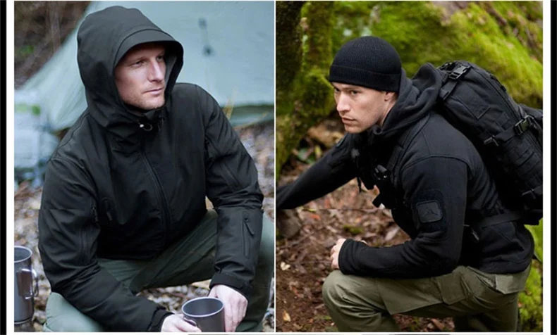 Fleece Softshell Tactical Jacket Men Winter Jacket Waterproof Mens Windbreaker Hiking Jacket Men Tactical Suit Tracksuit Autumn