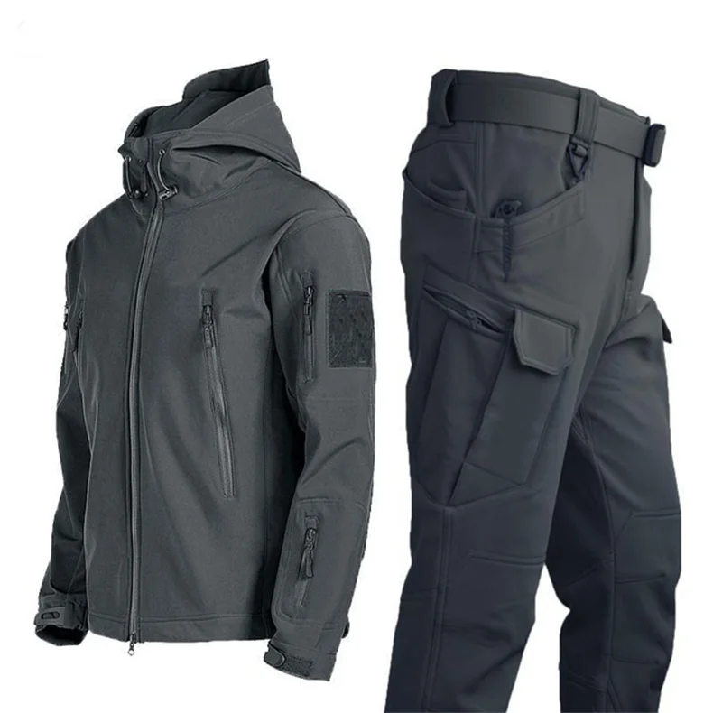 Fleece Softshell Tactical Jacket Men Winter Jacket Waterproof Mens Windbreaker Hiking Jacket Men Tactical Suit Tracksuit Autumn