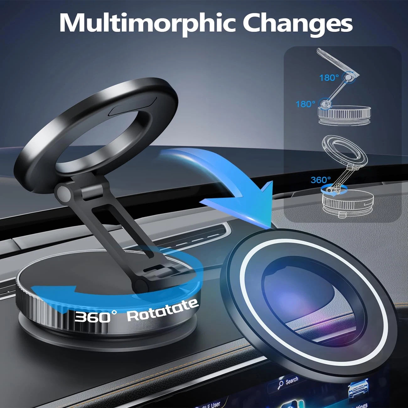 2026 Upgraded Vacuum Magnetic Car Phone Holder – 360° Rotation Ultra-Strong Secure Mount