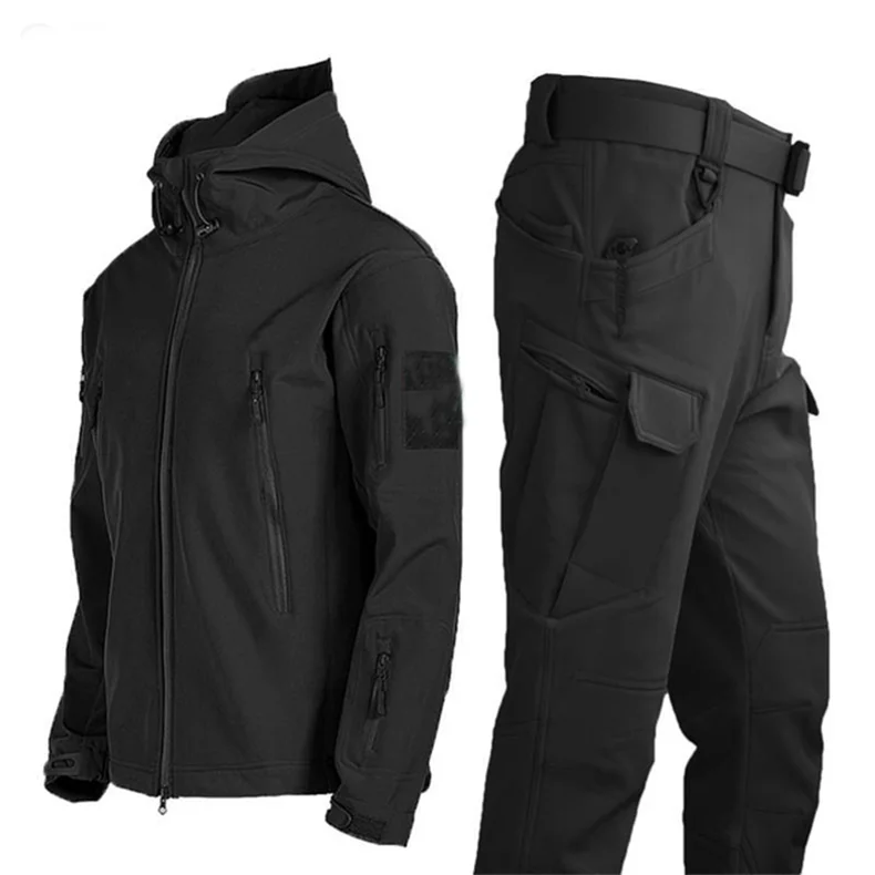 Fleece Softshell Tactical Jacket Men Winter Jacket Waterproof Mens Windbreaker Hiking Jacket Men Tactical Suit Tracksuit Autumn