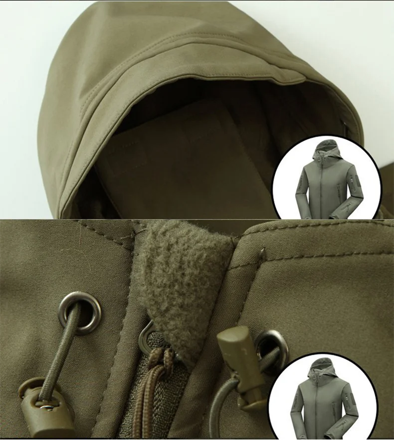 Fleece Softshell Tactical Jacket Men Winter Jacket Waterproof Mens Windbreaker Hiking Jacket Men Tactical Suit Tracksuit Autumn