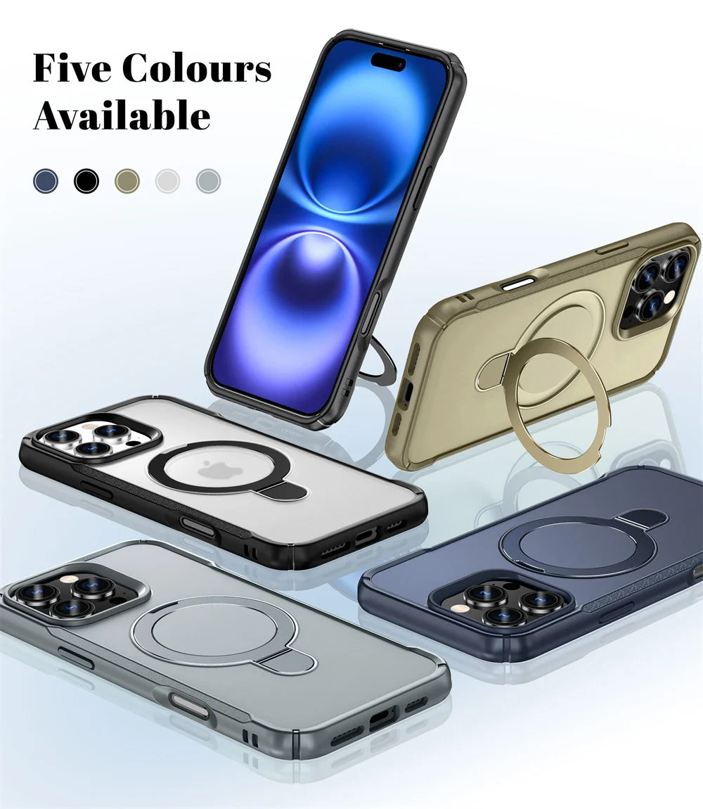 Magnetic MagSafe Case with Foldable Stand for All iPhone