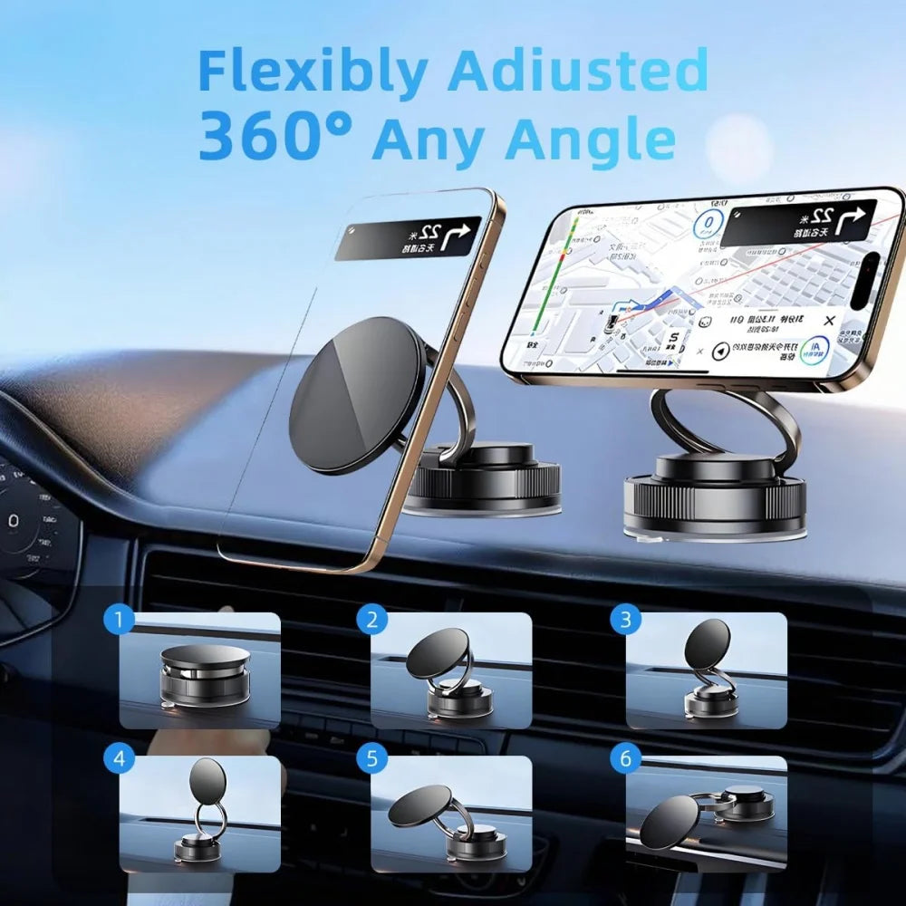 Car Phone Magnetic Stand Mechanical Vacuum Suction Cup Rotate 360 °