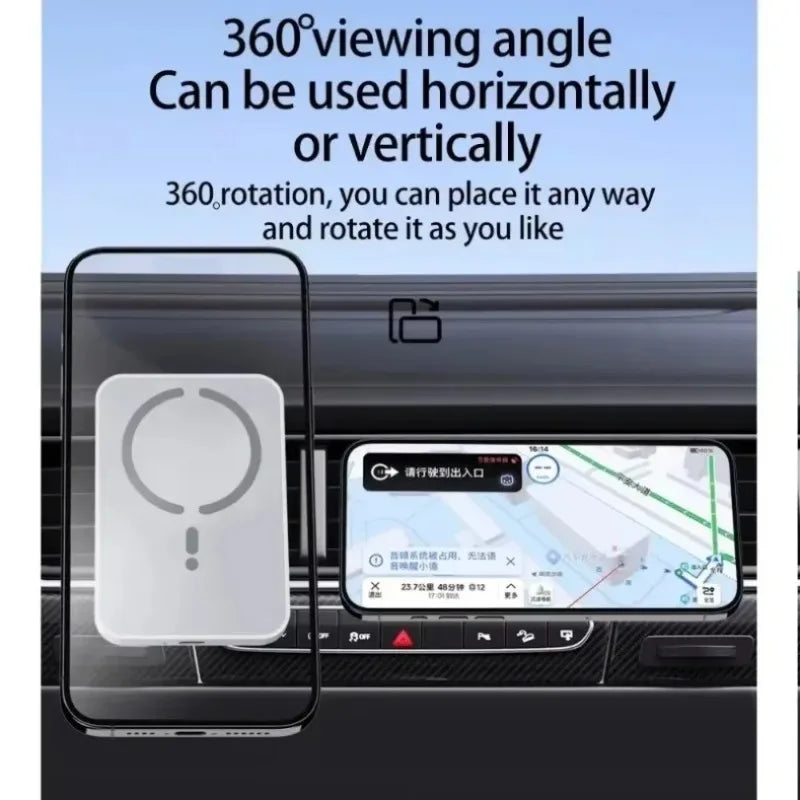15W MagSafe Magnetic Wireless Car Charger & Air Vent Phone Holder