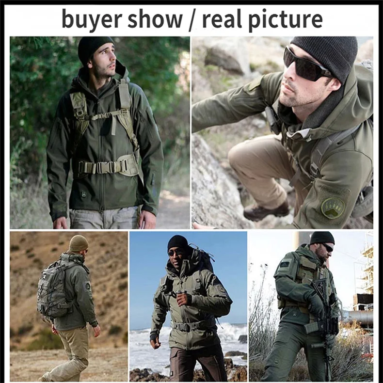 Fleece Softshell Tactical Jacket Men Winter Jacket Waterproof Mens Windbreaker Hiking Jacket Men Tactical Suit Tracksuit Autumn