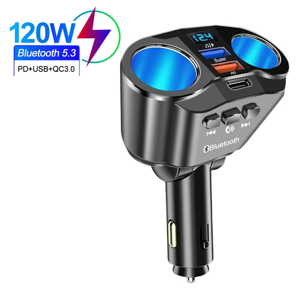 USB Car Cigarette Lighter Digital Display PD+QC3.0 Car Charger Super Fast Charge Power Adapter Car Styling 12V/24V