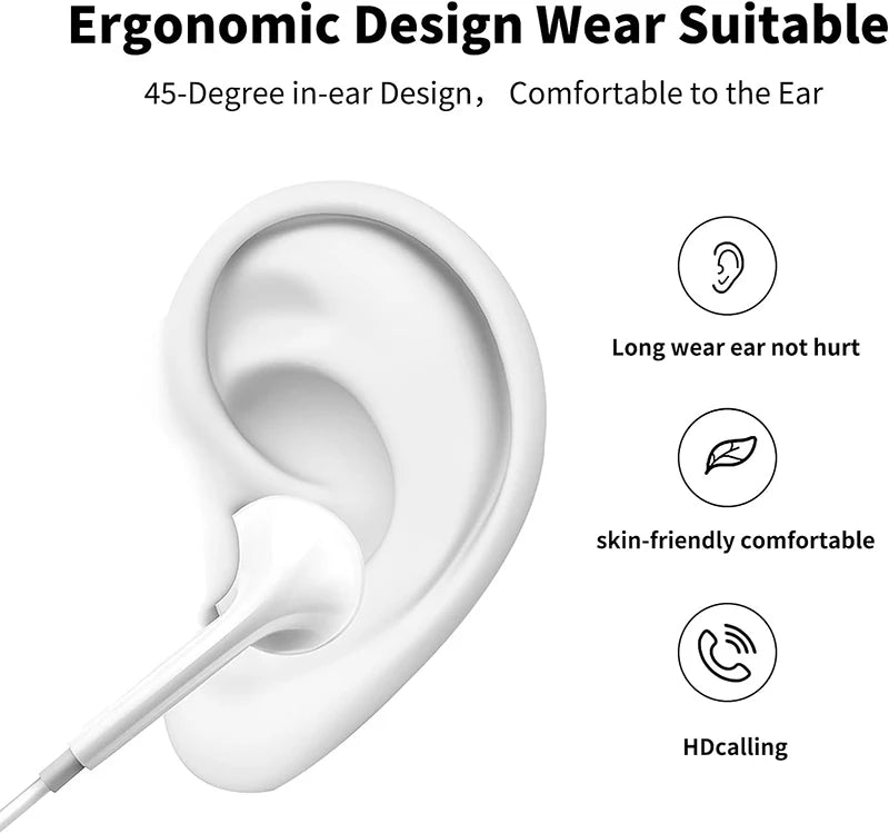 Wired Earbuds for iPhone & iPad (Lightning / USB-C / 3.5mm)