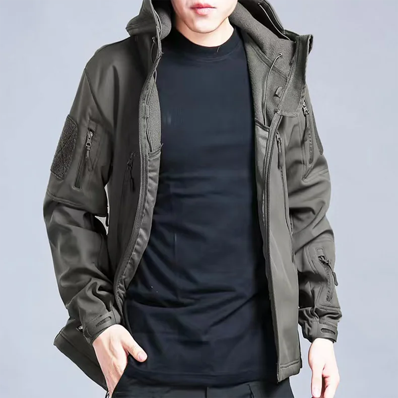 Fleece Softshell Tactical Jacket Men Winter Jacket Waterproof Mens Windbreaker Hiking Jacket Men Tactical Suit Tracksuit Autumn