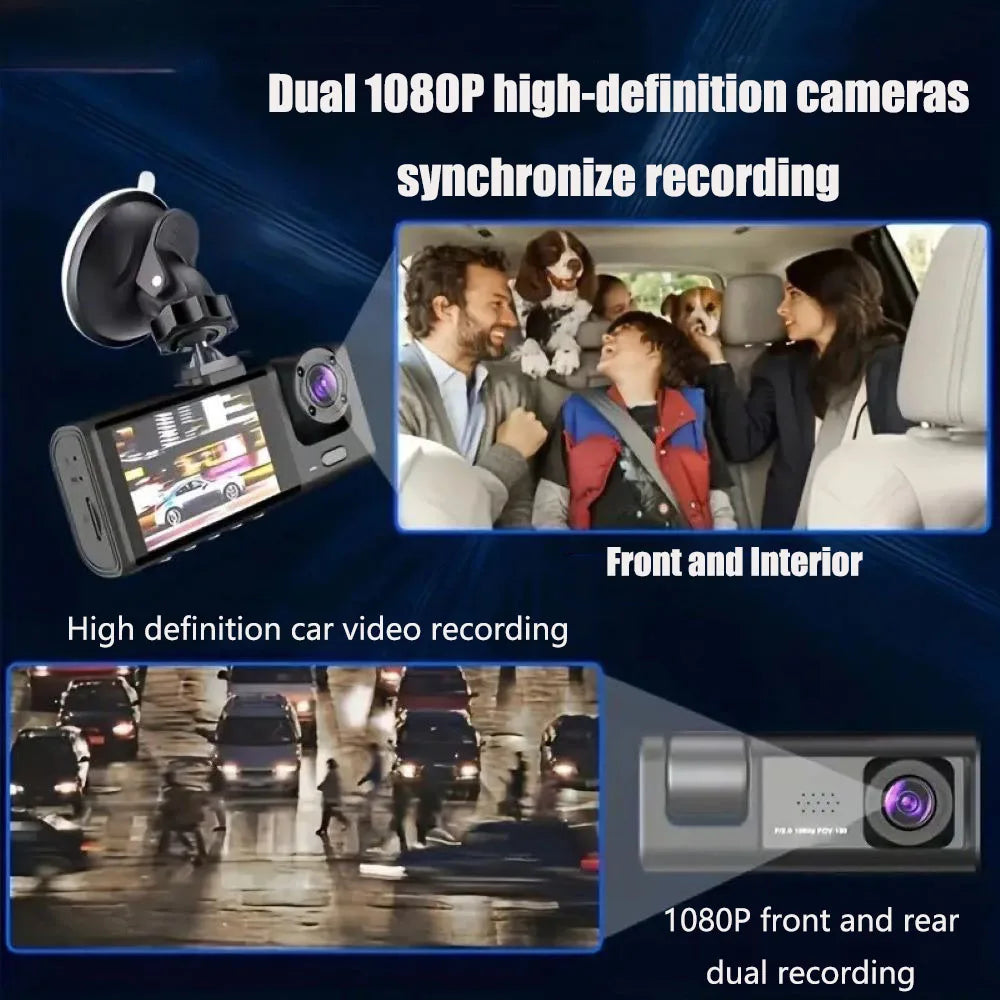 Dash Cam Front and Rear Inside 1080P Dash Camera 2 Channel WiFi Car Camera Night Vision Driving Video Recorder  G-Sensor