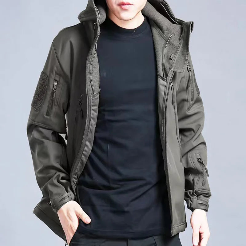 Fleece Softshell Tactical Jacket Men Winter Jacket Waterproof Mens Windbreaker Hiking Jacket Men Tactical Suit Tracksuit Autumn
