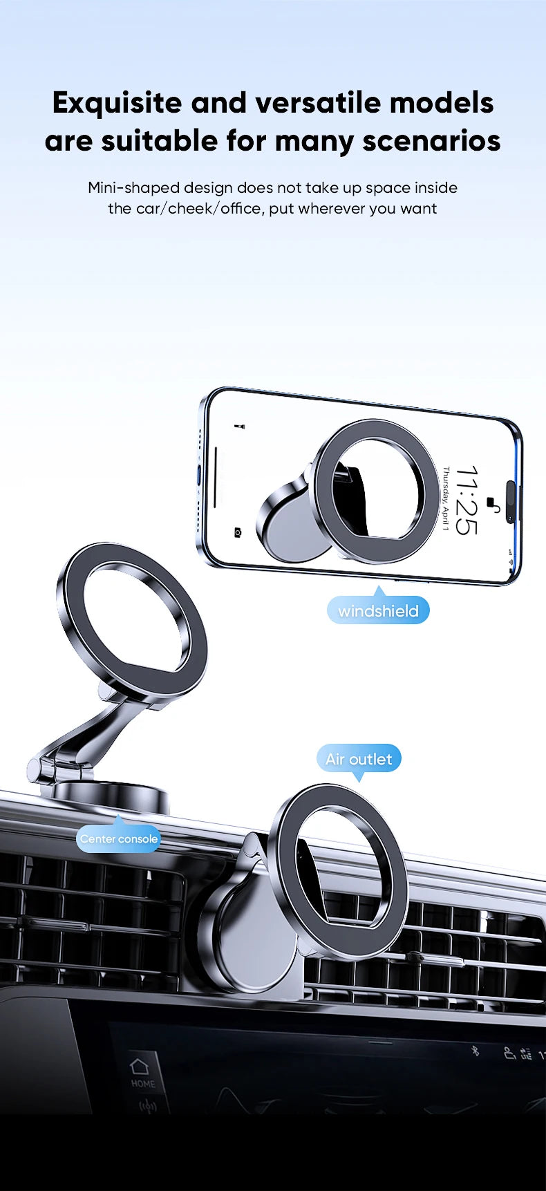 Magnetic 1080° Rotating Car Phone Holder