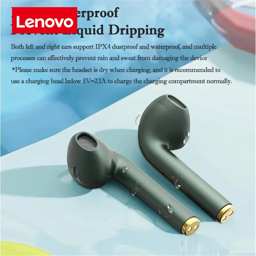 Lenovo J18 Wireless Earphone HiFI In-Ear Stereo With Microphone Waterproof Bluetooth Touch Noise-cancelling Various Headphones