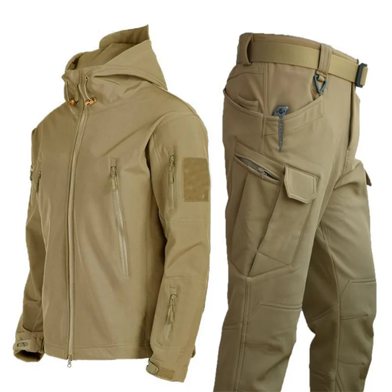 Fleece Softshell Tactical Jacket Men Winter Jacket Waterproof Mens Windbreaker Hiking Jacket Men Tactical Suit Tracksuit Autumn