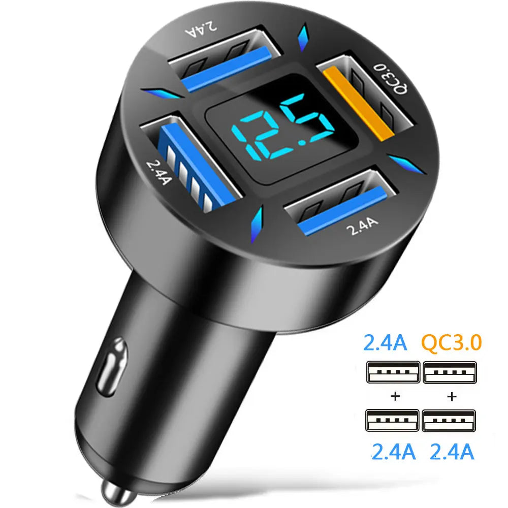 Car Charger Fast Charging PD Quick Charge 3.0 USB C Car Phone Charger Adapter For iPhone Xiaomi Samsung