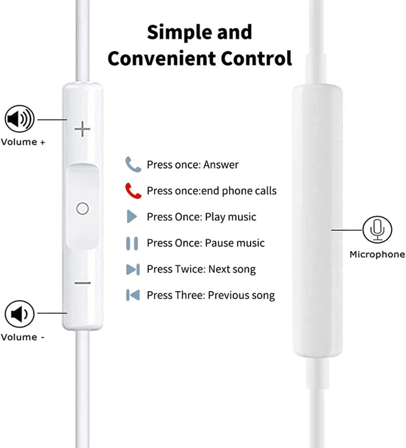 Wired Earbuds for iPhone & iPad (Lightning / USB-C / 3.5mm)