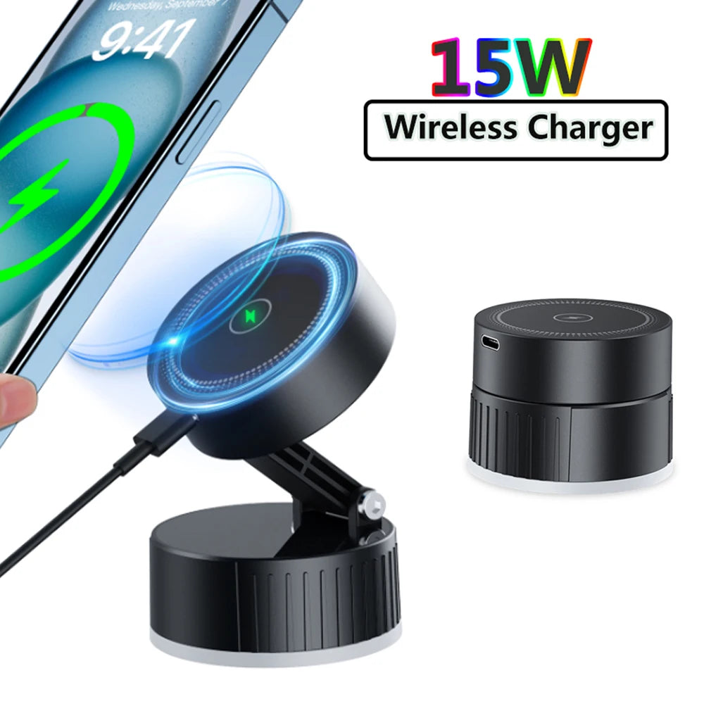 15W Magnetic Wireless Car Charger & Phone Holder