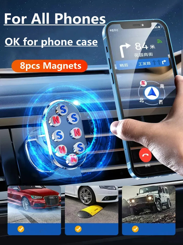 1080° Rotatable Magnetic Car Phone Holder – Strong, Stable & Hands-Free Driving