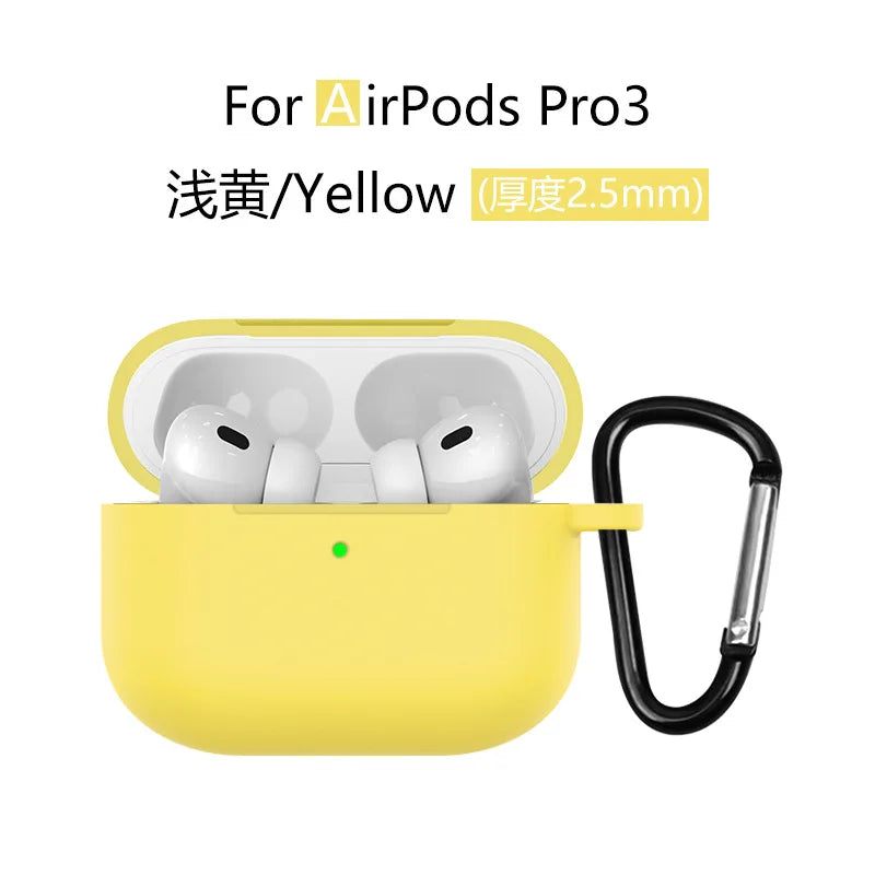 2025 for AirPods Pro 3 New Case Full Protective Soft Silicone Shockproof Case with Keychain for AirPods Pro 3 Case for Men Women