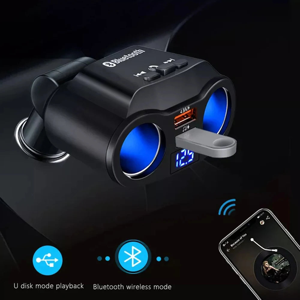 USB Car Cigarette Lighter Digital Display PD+QC3.0 Car Charger Super Fast Charge Power Adapter Car Styling 12V/24V